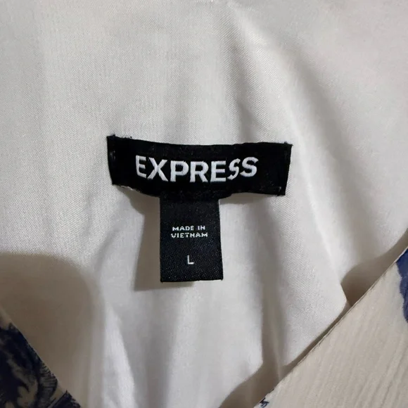 Express Cream and Blue Floral Maxi Dress - Picture 3 of 3